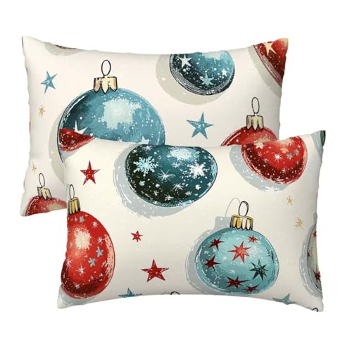 Weihnachtliche Polsterbezüge 18 Kissenbezug 50x80 cm Weihnachten, Sofakissen Bezug 2er Set, Samt...