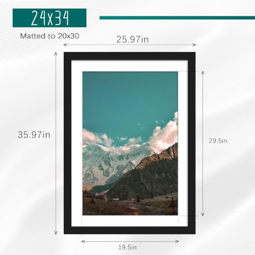 Image of Picrit 24x34 Black Poster Frame, Picture Frame for Wall, 3 Pack