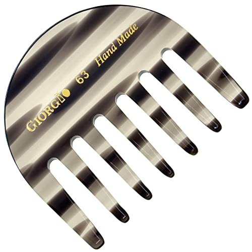 Giorgio Peine desenredante G63 para mujer, dientes anchos, bolsillo y tamaño de viaje para cabello grueso, húmedo o seco. Peine de dientes anchos hecho a mano, cortado con sierra y pulido para mujer,