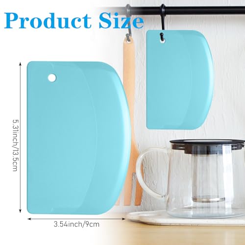 6Pcs Food Dough Scraper Bench Scraper, Plastic Multi Purpose Kitchen Pastry Cutting Tool Flexible Bowl Scrapers with Curved Edge, Cake Baking Bench Scrapers Non-Slip Bakeware Sculpting & Modeling Tool