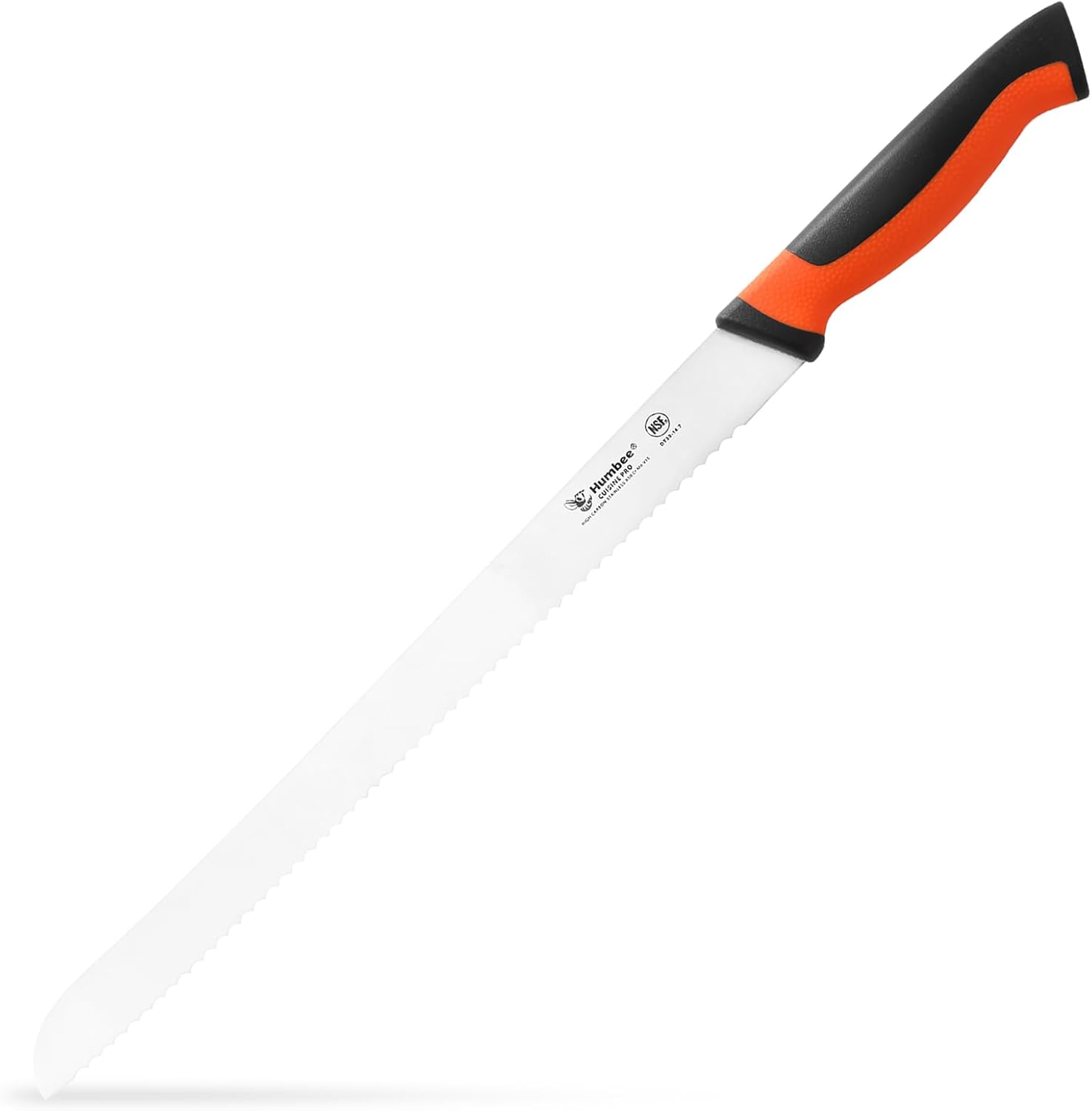 14-Inch Serrated Bread Knife, Premium High Carbon Stainless Steel Blade Knife for Bread with Ergonomic Handle, NSF Certified, DT-30 Series, Orange