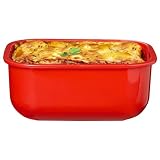 Sistema Microwave Pojemnik na żywność, 1 prostokątny pojemnik do kuchenki mikrofalowej z pokrywką, 525 ml, nie zawiera BPA, czerwony, 14,5 x 11 x 8 cm
