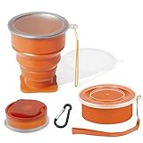 Collapsible Silicone Foldable Cup - Expandable Folding Drinking Cup - Reusable Portable Mugs For Travel, Camping, Hiking, Survival, Car, Picnic, Beach, Holiday Vacation, Outdoor Sports