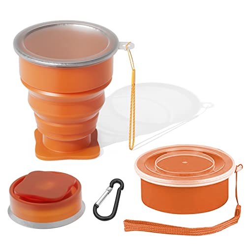 Collapsible Cup - Silicone Foldable Cup Expandable Folding Drinking Cup -Reusable Portable Mugs Cup For Travel, Camping, Hiking, Survival, Car, Picnic, Beach, Holiday Vacation, Outdoor Sports #TOP9
