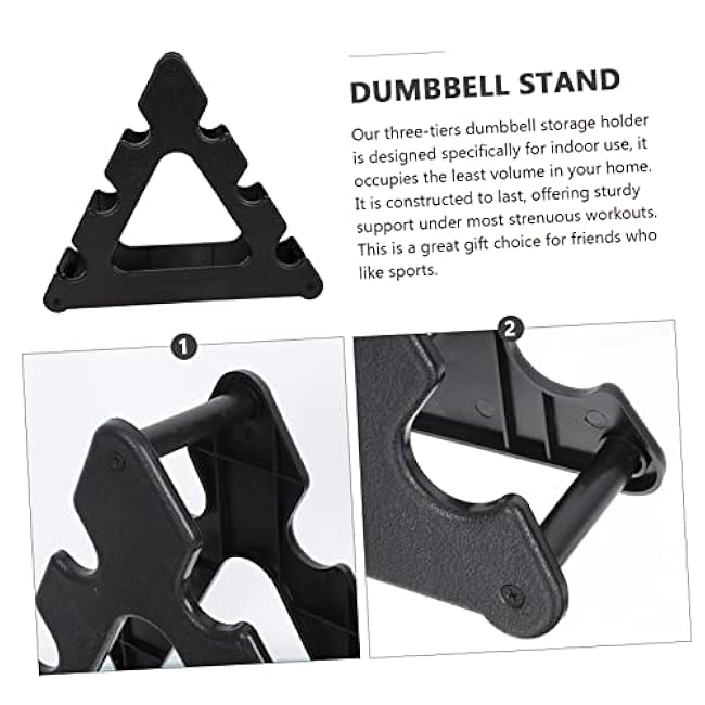 VICASKY Small Dumbbell Stand 3-Tier Design Plastic Household Dumbbell Rack for Home and Office Use Space-Saving Weight Rack for Fitness Accessories