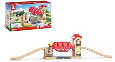Hape Eisenbahnwelt Zugbrücke - aus Holz, Spielzeug Eisenbahn Zubehör, Brücke für Holzeisenbahnen, kompatibel mit gängigen Schienensystemen, für Kinder ab 3 Jahren