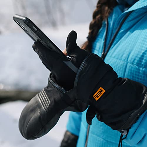 Frdm Evolve Cold Weather Snow Mitt Waterproof Windproof Leather Convertible Snow Sports, For Men & Women #TOP4