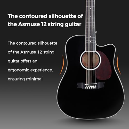 Asmuse 12 String Guitar,42 Inch Acoustic Electric Guitar thumb #4