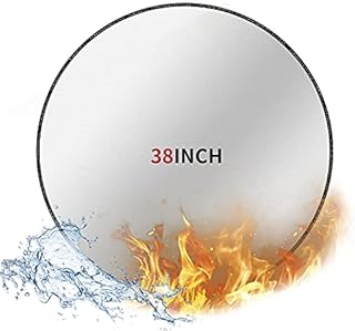 Tamfile Fire Pit Mat for Decking BBQ Fireproof&Water Resistant Mat 38" Diameter Patio Fire Pit Pad Protector for Grass,Backyard,Wood (Round)