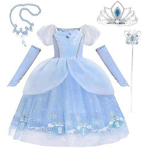 Lito Angels Vestido Disfraz Princesa Cenicienta con Accesorios y Guante Cover
