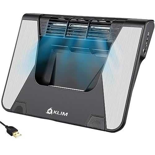 KLIM Airflow + Kühle Luft strömt herein, heiße Luft strömt aus +Bester Kühler für Deinen Laptop + Innovative Querstrom-Turbinen für hohe Leistung + Hochwertige Materialien + 10-17"