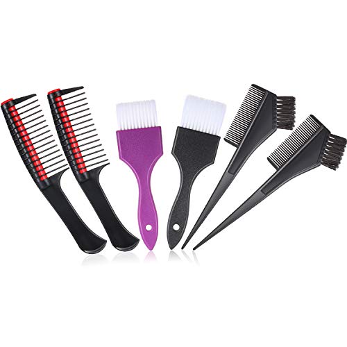 6 Pieces Hair Coloring Dyeing Kit Detangling Roller Comb Anti Splicing Comb Integrated Hair Comb Hair Dye Color Brush for Salon Hair Coloring Tool Supplies