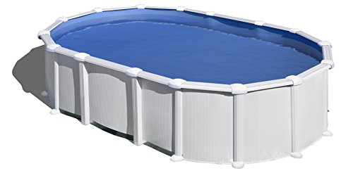 Piscina Gre KITPROV6188 Haiti. - Piscina fuori terra in acciaio, ovale in acciaio, colore bianco. Piscina scomponibile per Giardino. 610 x 375 x 132 cm