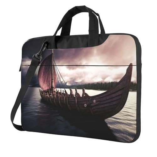 Vikings Boat Laptop Bag, Computer Briefcase Gifts for Men Women, 360 Protective Laptop Shoulder Bag