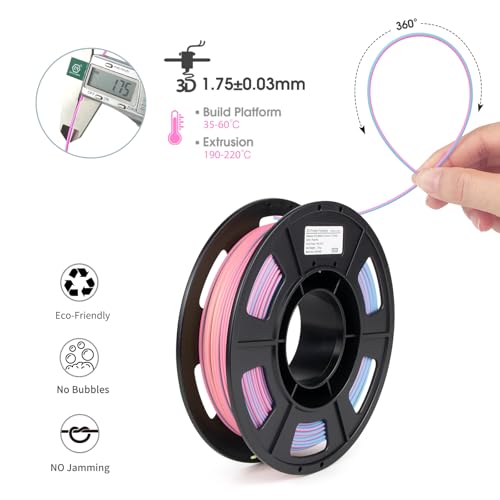 Image of iSANMATE Matte Tri Color Filament Bundle, 3-in-1 Color Rainbow Filament Bundle, 3D Printer Filament Coextrusion 3D Filament, Rapid Magic Color Change Filament 1.75mm,250g*4