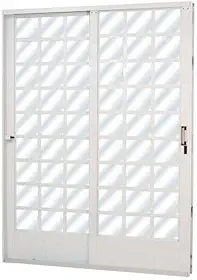 Porta de Correr Aço 2 Folhas com Vidro Mini Boreal Minas Sul MGM 215cmx160cm Branco