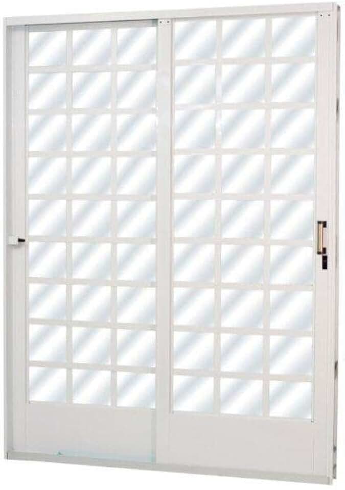 Porta de Correr Aço 2 Folhas com Vidro Mini Boreal Minas Sul MGM 215cmx160cm Branco