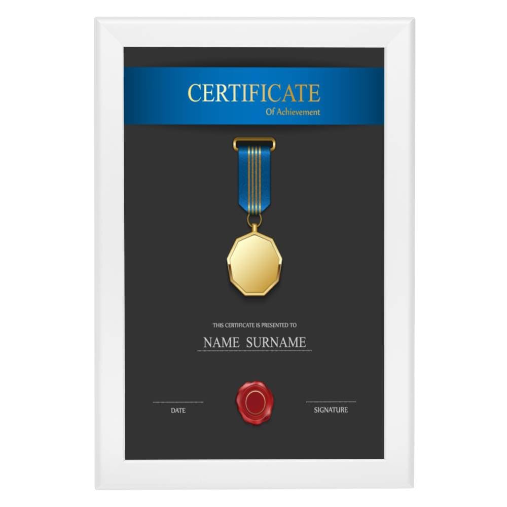 SnapeZo Ramka na zdjęcia 11 x 40 cm, biała, profil aluminiowy 3,5 cm, przednia ramka zatrzaskowa, montaż ścienny, seria profesjonalna