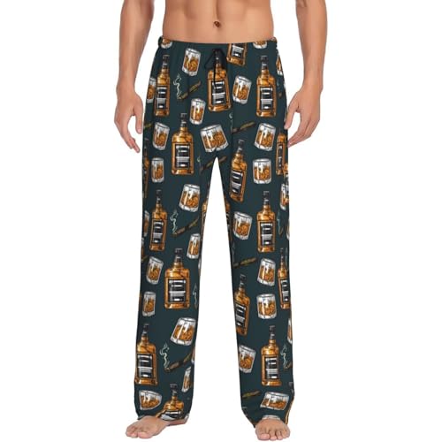 Cigar Print Men'S Pajama Pants Soft Sleep Lounge Pants With Pockets-