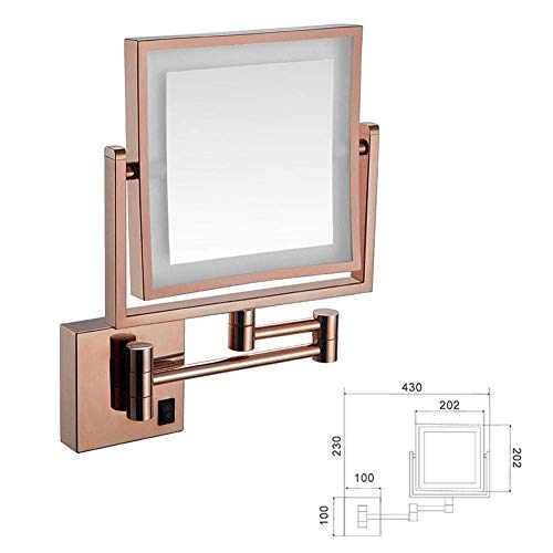 Miroir de maquillage mural 3X pour éviter les reflets flous grâce au bras pliable
