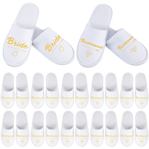 Hercicy 12 Pairs Wedding Bridesmaid Bride Slippers Set Disposable Hotel Slippers White Bridesmaid Gift Bridal Party Bridal Shower Spa accessories for Bachelorette Party Favor