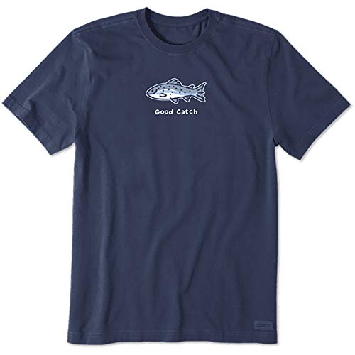 Life is Good Men's Crusher Tee, Short Sleeve Cotton Graphic T-Shirts, Good Catch Fish2