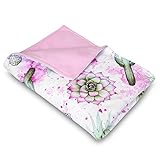Watercolor Cactus Baby Blanket | 30x40 Inches | Southwest Succulent Cacti Nursery Decor