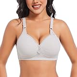 Minetom Damen Ohne Bügel Push Up BH Frauen V-Ausschnitt Bralette Weich Bequem Bustier Alltag Fitness Sport Yoga Bra A Weiß 115B