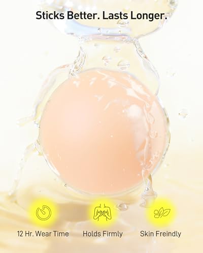 Image of Niidor Nipple Covers for Women with Lift Reusable Silicone Pasties Breast Petals Seamless Under Any Oufit for All Day Comfort