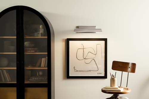 Image of Kichler Carston 2-Light Picture Light, Updated Traditional Light in Polished Nickel with White Interior, for Framed Art, Mirror or Built-in Shelving (4.75 inch x 24.25 inch), 52686PN