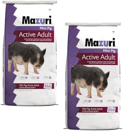 Mazuri | Nutritionally Complete Mini Pig Active Adult Food | 25 Pound (25 lb.) Bag - Pack of 2