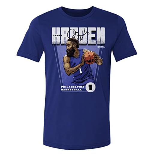 500 LEVEL James Harden Shirt (Cotton, Large, Royal Blue) - James Harden Philadelphia Premiere WHT