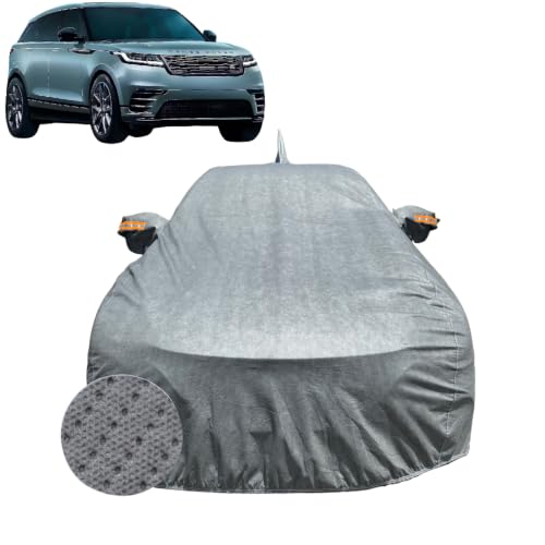 Image of Car Cover for Range Rover Velar (2018-2026) | 100% Waterproof Cover with Reflective Mirror Pockets | Dustproof, Scratchproof, Heatproof Range Rover Velar Car Cover |Soft Cotton Lining| Grey