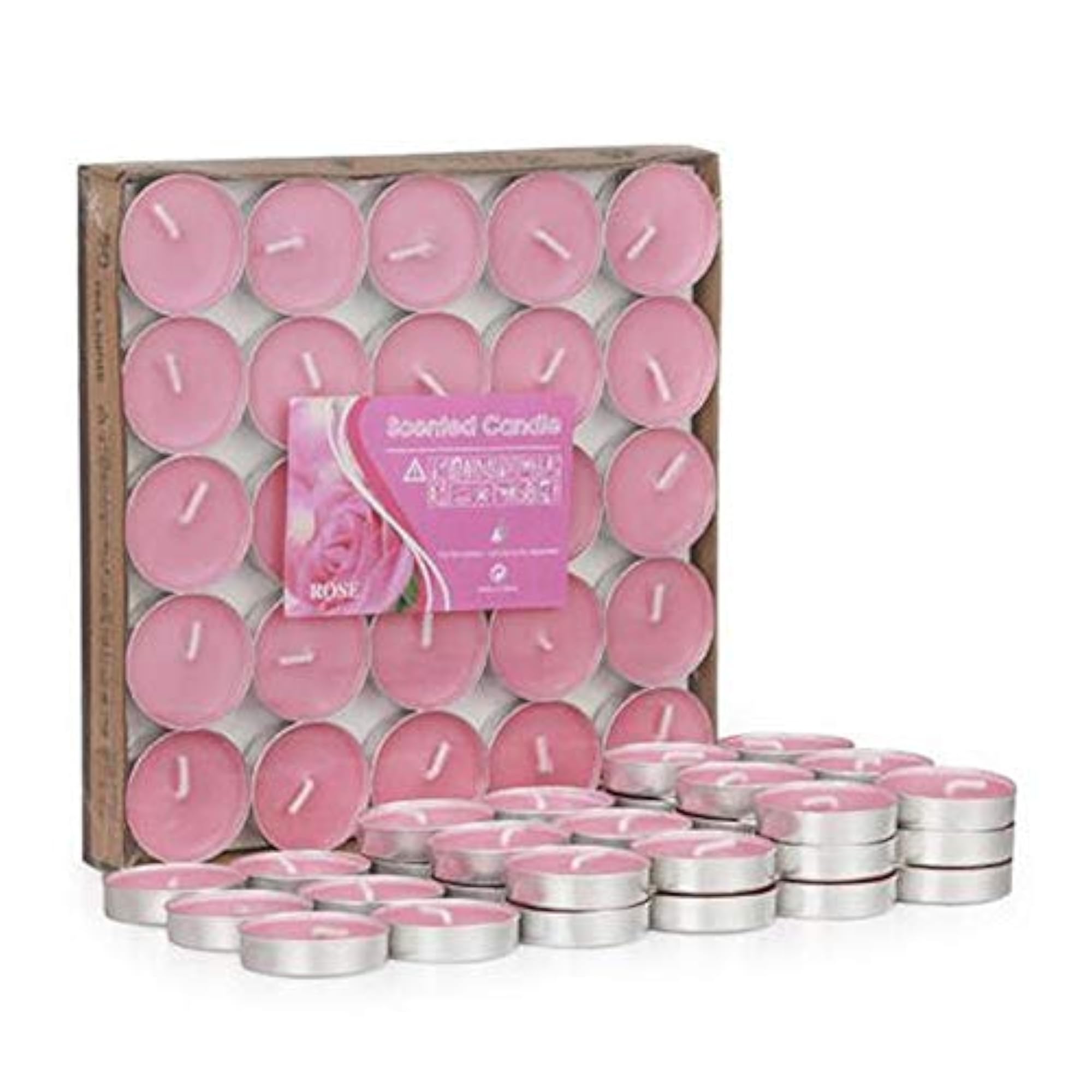 50 Pack Unscented Tealight Candles, Bulk for Home Decor