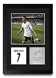 HWC Trading David Villa Valencia Regalos Impresos Imagen De Autógrafo Firmado Para Los Aficionados Al Fútbol Y Partidarios - A4 Retrato Enmarcado