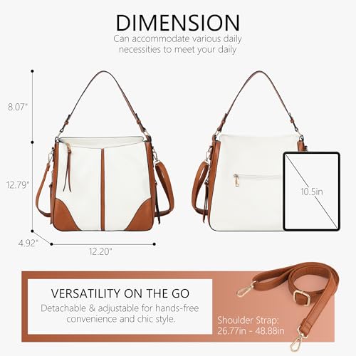 Image of TANTOMI Hobo Crossbody Bags for Women Vegan Leather Purses and Handbags Bucket Bags Ladies Shoulder Purses for Everyday