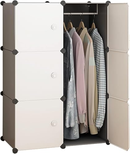 Image of 8-Door Kids Plastic Wardrobe for Clothes | Baby Almirah Plastic Cupboard for Storage | Collapsible Foldable Kids Cupboard Organizer with Shelves for Toys & Clothing (HJ1 - White, 6-Door)
