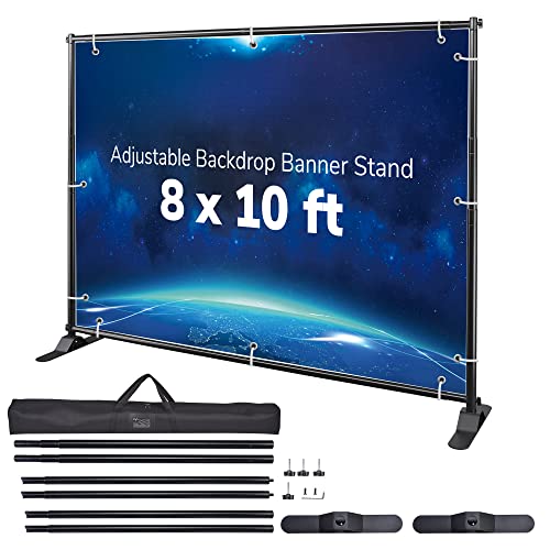 Winspin 8X10 Ft Banner Stand Telescopic Step And Repeat Heavy Duty Backdrop Banner Stand With Carry Bag For Photo Wall Exhibitor Display Parties Portable Trade Show #TOP5