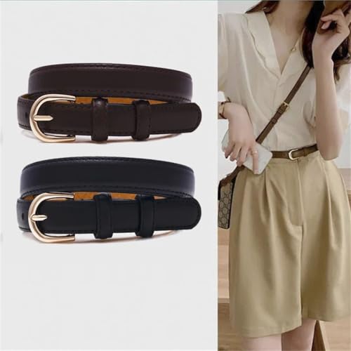 Women’S Fashion Simple Versatile Soft PU Leather Belt For Trousers & Jeans 1.8Cm Wide Trendy Style Accessory3
