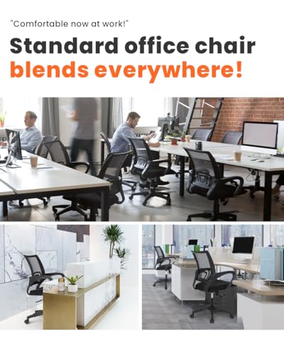 Image of NEO CHAIR Office Desk Computer Chair Ergonomic Mesh Gaming Cushion Seat with Comfy Lumbar Mid Back Support Adjustable Height Swivel Rolling Wheels for Home Task (Mesh Black)