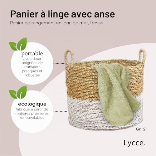 Panier de rangement pour jouets et linge en jonc bicolore Lycce - 3
