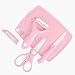 Lehoo Castle Ceramic Knife, Ceramic Scissors Baby Food, Fruit Peeler and Cutting Board 4 pcs Kitchen Set, Stainless Baby Scissors with Cover, Portable Safety Food Cutter (Pink)