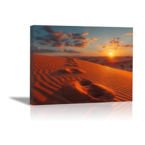 Toile désert coucher de soleil pour illuminer un bureau sombre