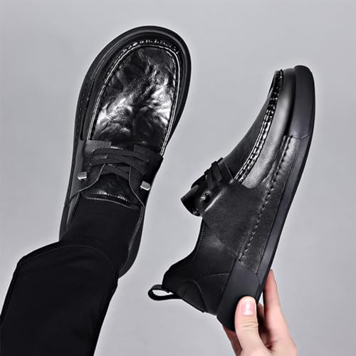 Men’s Low Heel Derby Dress Oxford Shoes, Round Toe Lace-up Comfort Oxford Dress Formal Wedding Gentleman Shoes3