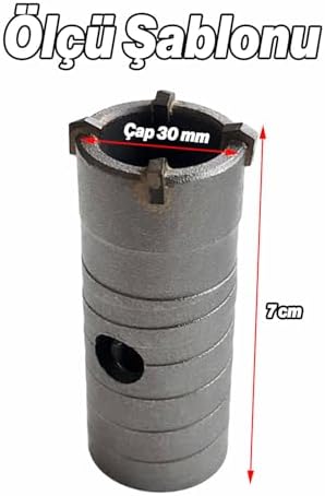 Beton Buat Açma Pancı 30 MM Matkap Uyumlu Elektrik Tesisat Kablo Geçişi İçin Delme Aparatı - Görsel 3