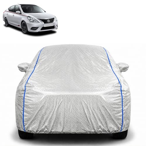 Image of Waterproof Car Cover for Nissan Sunny | All Weather Protection | UV Resistant & Dustproof | Soft Cotton Lining to Prevent Scratches | Triple Stitched with Mirror Pockets & Elastic Hem