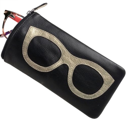 Image of ili New York Smooth Leather Soft Eyeglass Case, Zip Closure with RFID Blocking Lining, Travel-Friendly in Vibrant Colors