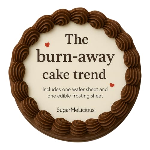 SugarMeLicious Burn Away Image Topper Personalized 8 Inch Edible Sheet Cake Banner for Birthday Parties and Celebrations Custom Cake Decoration with Two Pictures
