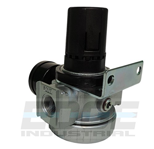 3/8" In-Line Compressed Air Pressure Regulator, 7 To 150 Psi Adjustable, Bracket, Gauge #TOP2