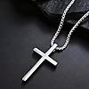 Zinvefa Kreuz Halskette für Herren Edelstahl Kreuz kette Silber Gold Schwarz für Jungen Damen,Kette mit 60cm #5